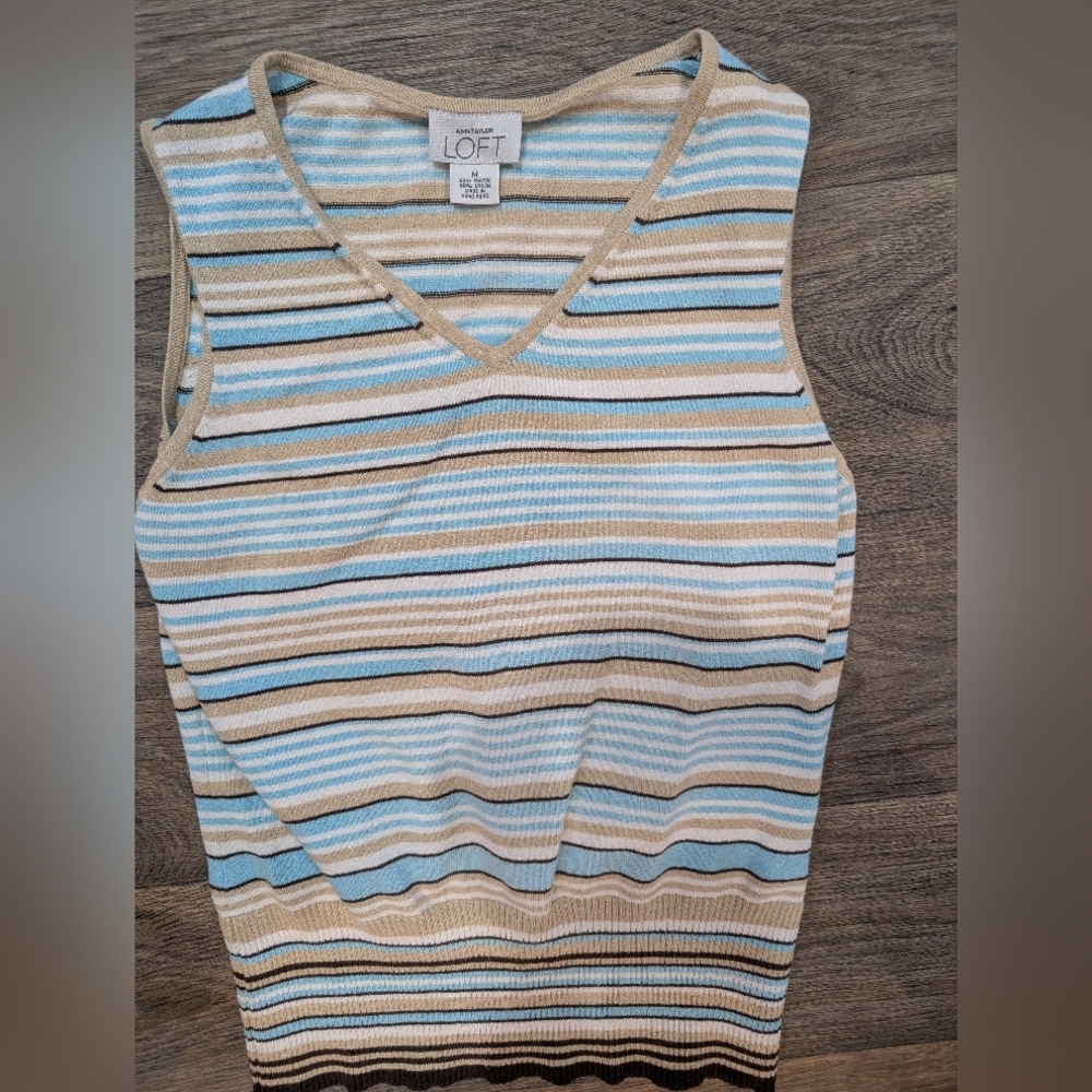 LOFT Women's Multicolor Striped Tank Top